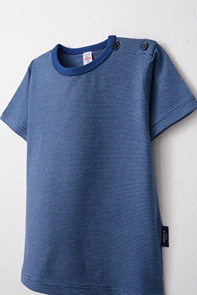 Breeze Boy's T-Shirt Placket Striped 1-4 Years, Dark Blue