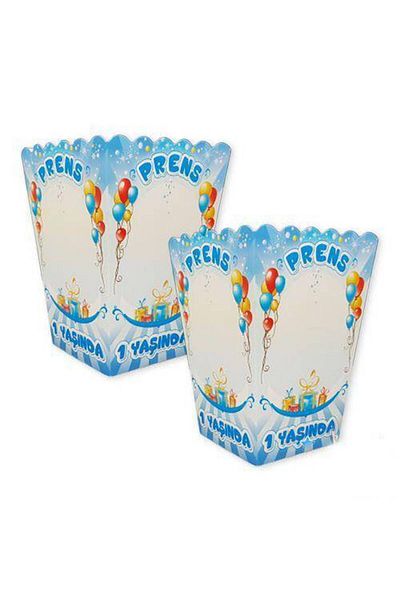 Parti Dükkanım Prince 1 Year Old Corn Box (8 Pieces)