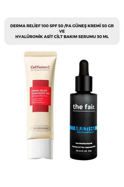 the fair. Cell Fusion C Derma Relief - 100 Spf 50/Pa Sun Cream 50 Gr Hyaluronic Acid Moisturizer