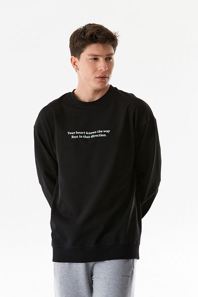 Fulla Moda Κείμενο ανάγλυφο φούτερ με λαιμόκοψη