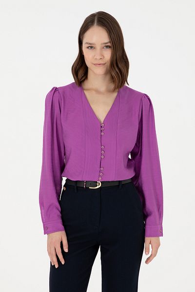 U.S. Polo Assn. Women's Violet Long Sleeve Shirt 50292395 -Vr037
