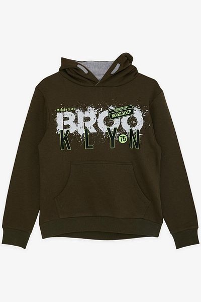 Breeze Χακί Πράσινο Αγορικό Φούτερ - Κείμενο τυπωμένο