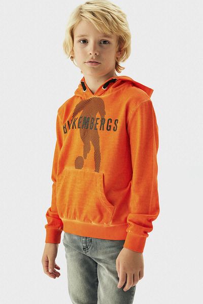 Bikkembergs Bg Store Boy's Orange Sweatshirt 23fw0bk1817