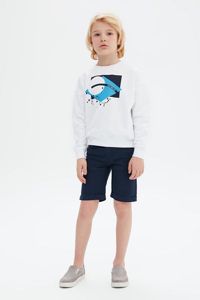 Bikkembergs Bg Store Boy's White Sweatshirt 23ss0bk1516