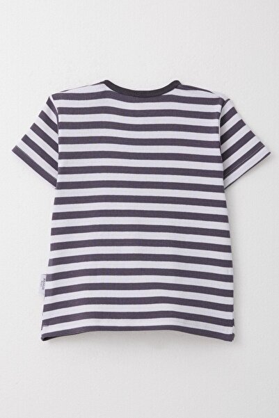 Breeze 1-4 Years Old Boy Smoked Placket Striped T-Shirt
