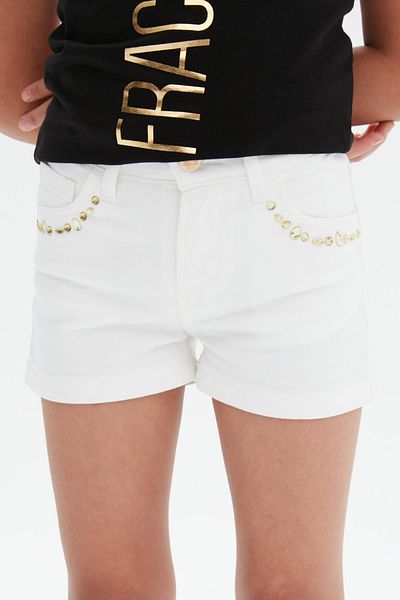 FRACOMINA Bg Store Girl's White Shorts 23ss0fm0418