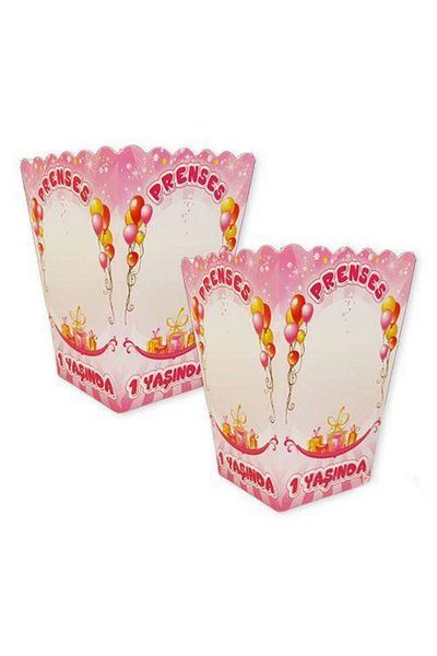 Parti Dükkanım Princess 1 Year Old Corn Box (8 Pieces)