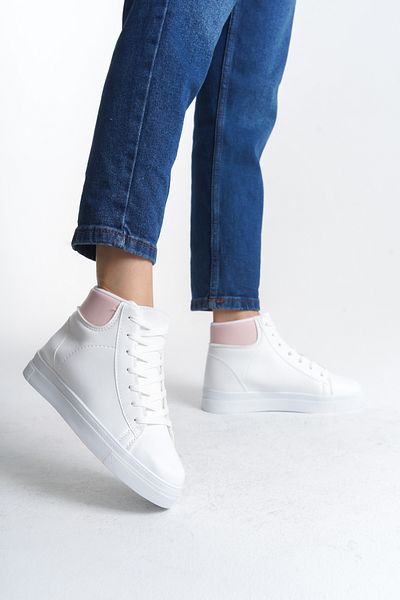 Moda Değirmeni Γυναικείες κοντές μπότες White-Powder BG1147-101-0007
