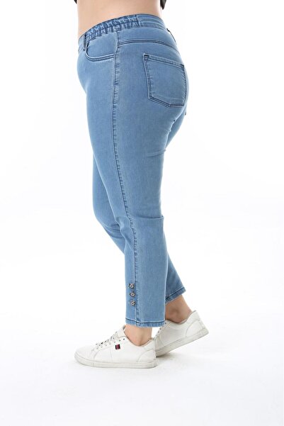 EYLÜL BUTİK Γυναικείο παντελόνι με ελαστική μέση σε μεγάλο μέγεθος