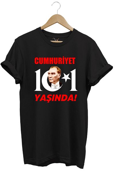 WİDİ 29 Οκτωβρίου Ημέρα της Δημοκρατίας Ατατούρκ Moon Star Printed Republic Μπλουζάκι Τουρκίας 101 ετών