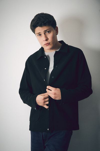 Fulla Moda Basic Pocket Snap Coat