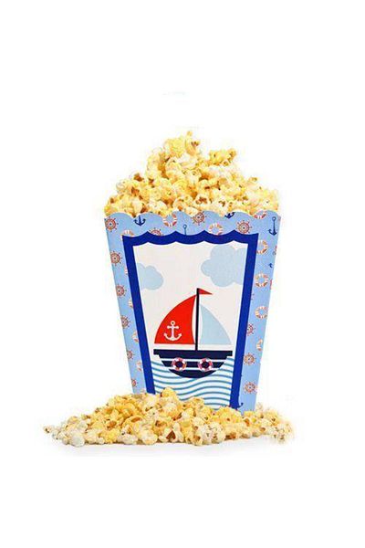 Parti Dükkanım Sailor Themed Corn Box 8 Pieces