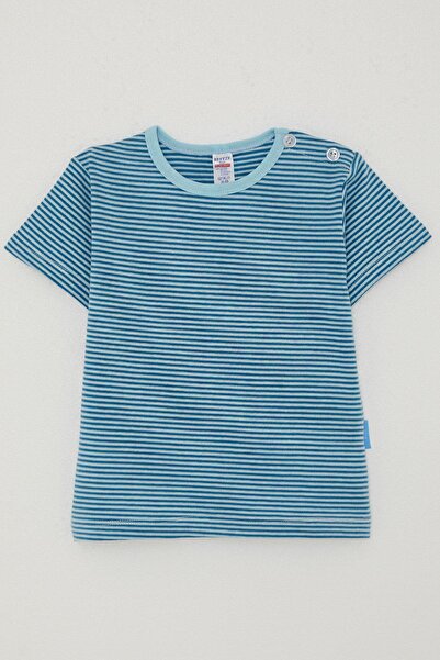 Breeze 1-4 Years Boy Blue Striped Placket T-Shirt