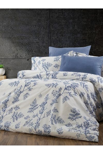 Faiend Cotton Double Duvet Cover Set with Fade-Resistant Anti-Fluffy Fitted Sheets