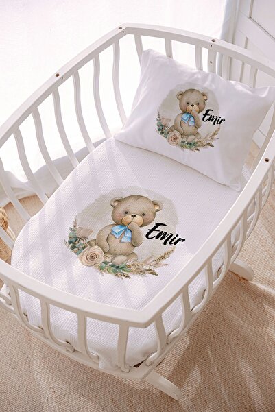 Lilabio İsme Özel 70x120 Park Yatak Ve Anne Yanı Pike Seti Ayıcık