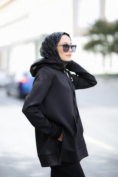 NS Moda طقم حجاب فينوس أسود - موديل-527