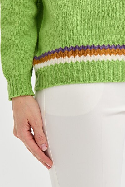 Desen Triko Γυναικείο Πλήρες Μάλλινο Πουλόβερ Α.ε.πράσινο