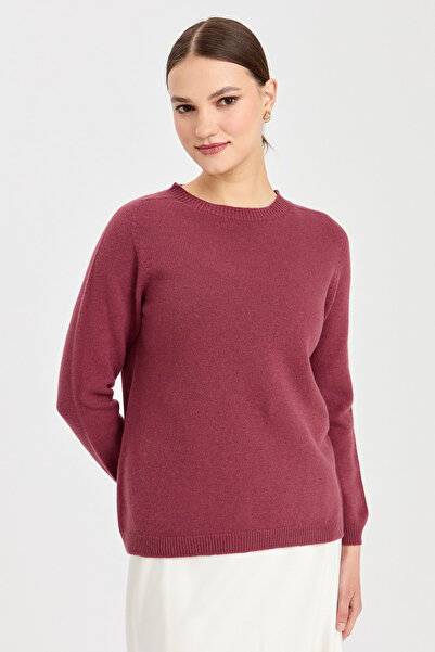Desen Triko Women's Crew Neck Classic Wool Sweater K.G.Dry