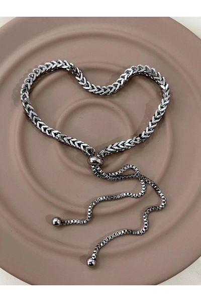 YASİN TOPÇU Steel Silver Anklet