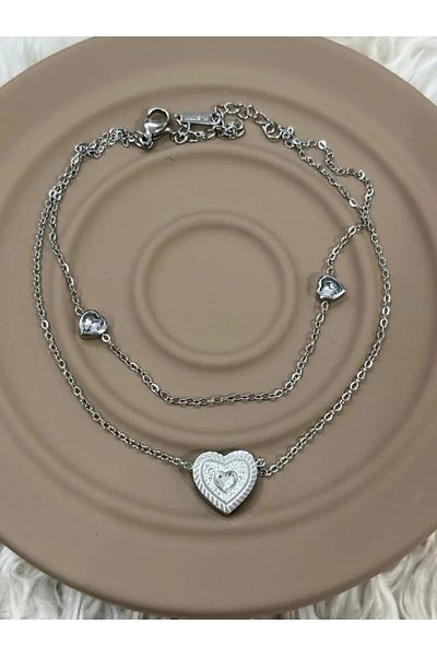 YASİN TOPÇU Steel Silver Anklet