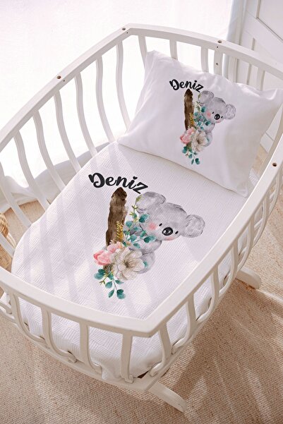 Personalized 70x120 Park Bed And Mother Side Quilting Set Koala