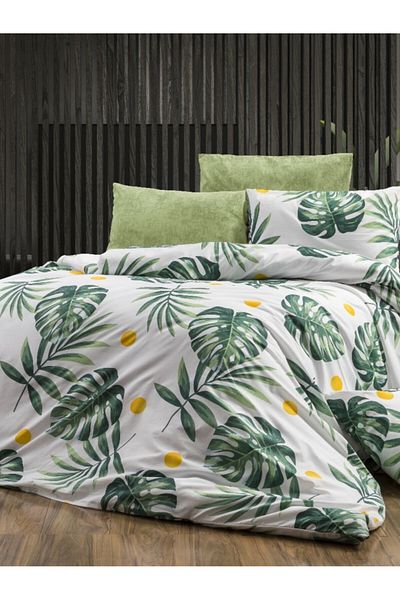 Faiend Cotton Double Duvet Cover Set with Fade-Resistant Anti-Fluffy Fitted Sheets