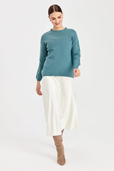 Desen Triko Pulover de lână clasic cu gât roșu pentru femei M.Green