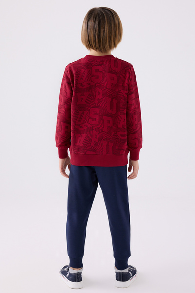 U.S. Polo Assn. Erkek Çocuk Bordo Pijama Takımı 50299493-VR014