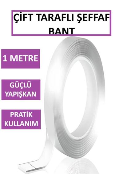 optana Bant Çift Taraflı Yapışkan Şeffaf Duvar Ev Bandı Güçlü Yapıştırma Deko...