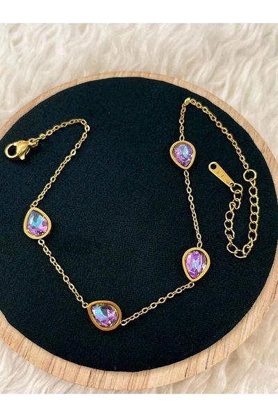 YASİN TOPÇU Steel Gold Anklet