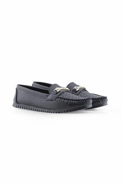 BELİSİA Studded Black Women's Loafer - Accessory Rok Shoes