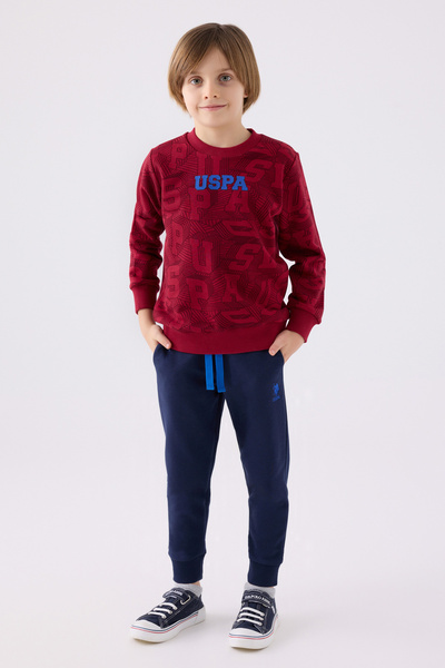 U.S. Polo Assn. Erkek Çocuk Bordo Pijama Takımı 50299493-VR014