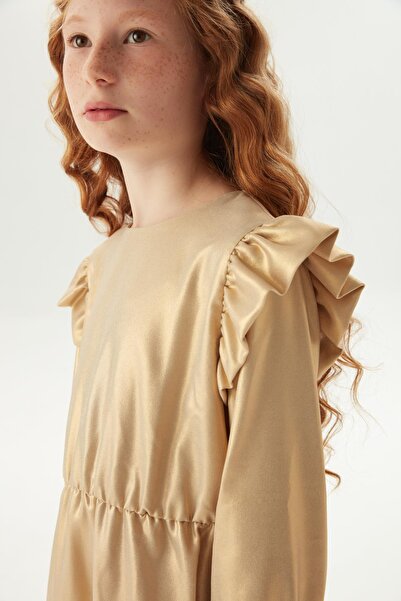 FRACOMINA BG Store Kız Çocuk Gold Elbise 23FW0FM0782
