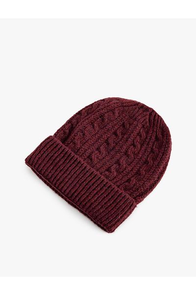 Koton Layered Hair Knitted Beret with Border