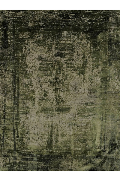 Rugs Modern Halı Berlin316 Koyu Yeşil Tonlarda Dokuma Taban Modern Dekoratif ...