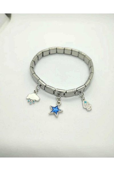 HKN AVM ACCESSORİES Italian Charm Steel Bracelet Adjustable Special Series Season Dangle Model Bracelet