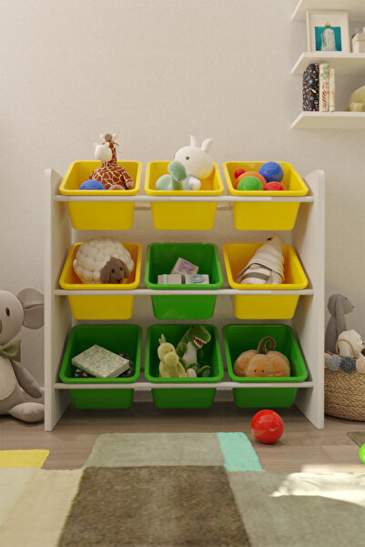 Flinder 9 Sepetli Çok Amaçlı Oyuncak Dolabı Montessori Dolap