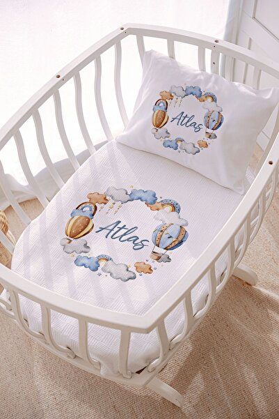 Lilabio İsme Özel 70x120 Park Yatak Ve Anne Yanı Pike Seti Balon