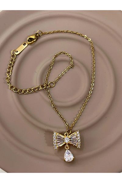 YASİN TOPÇU Steel Gold Anklet