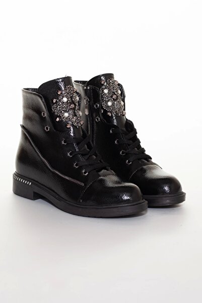 GULT Kadın Bot,taşlı Şık Exclusive Siyah Bot. Günlük Bot Stone