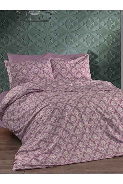 Faiend Cotton Double Duvet Cover Set with Fade-Resistant Anti-Fluffy Fitted Sheets