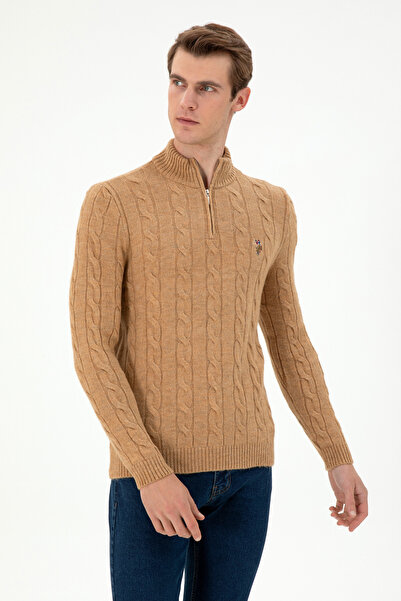 U.S. Polo Assn. Men's Camel Melange Sweater 50293140 -Vr122