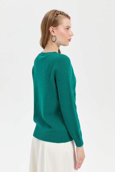 Desen Triko Zero Collar and Seamless Baklava Wool Sweater - Base