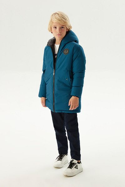 Bikkembergs BG Store Boy's Dark Green Coat 23FW0BK1844