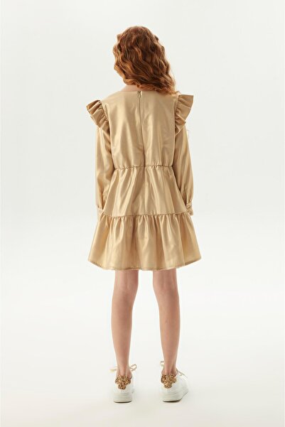 FRACOMINA BG Store Kız Çocuk Gold Elbise 23FW0FM0782