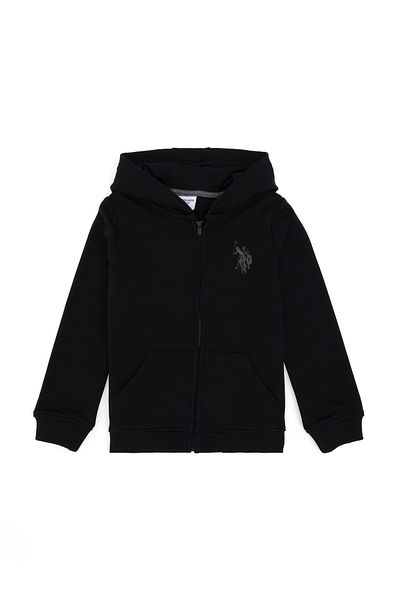 U.S. Polo Assn. Черен базов суичър с цип за момче 50293536 -Vr046