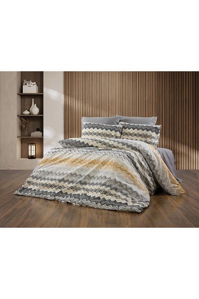 Faiend Cotton Double Duvet Cover Set with Fade-Resistant Anti-Fluffy Fitted Sheets