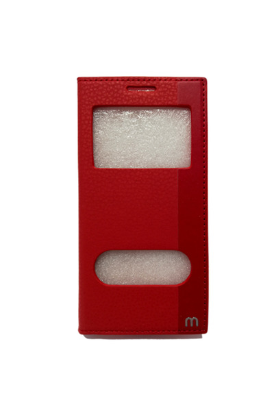 Smart Tech Samsung Galaxy J5 2016 Pencereli Kapaklı Magnum Kılıf Kırmızı