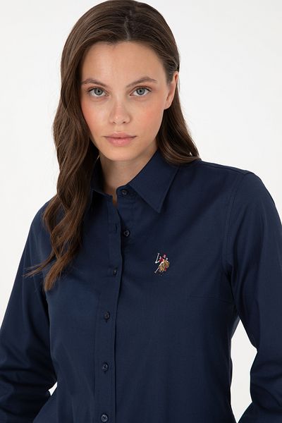 U.S. Polo Assn. Cămașă de bază cu mânecă lungă de damă bleumarin 50295710 -VR033