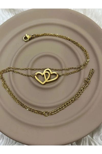 YASİN TOPÇU Steel Gold Anklet